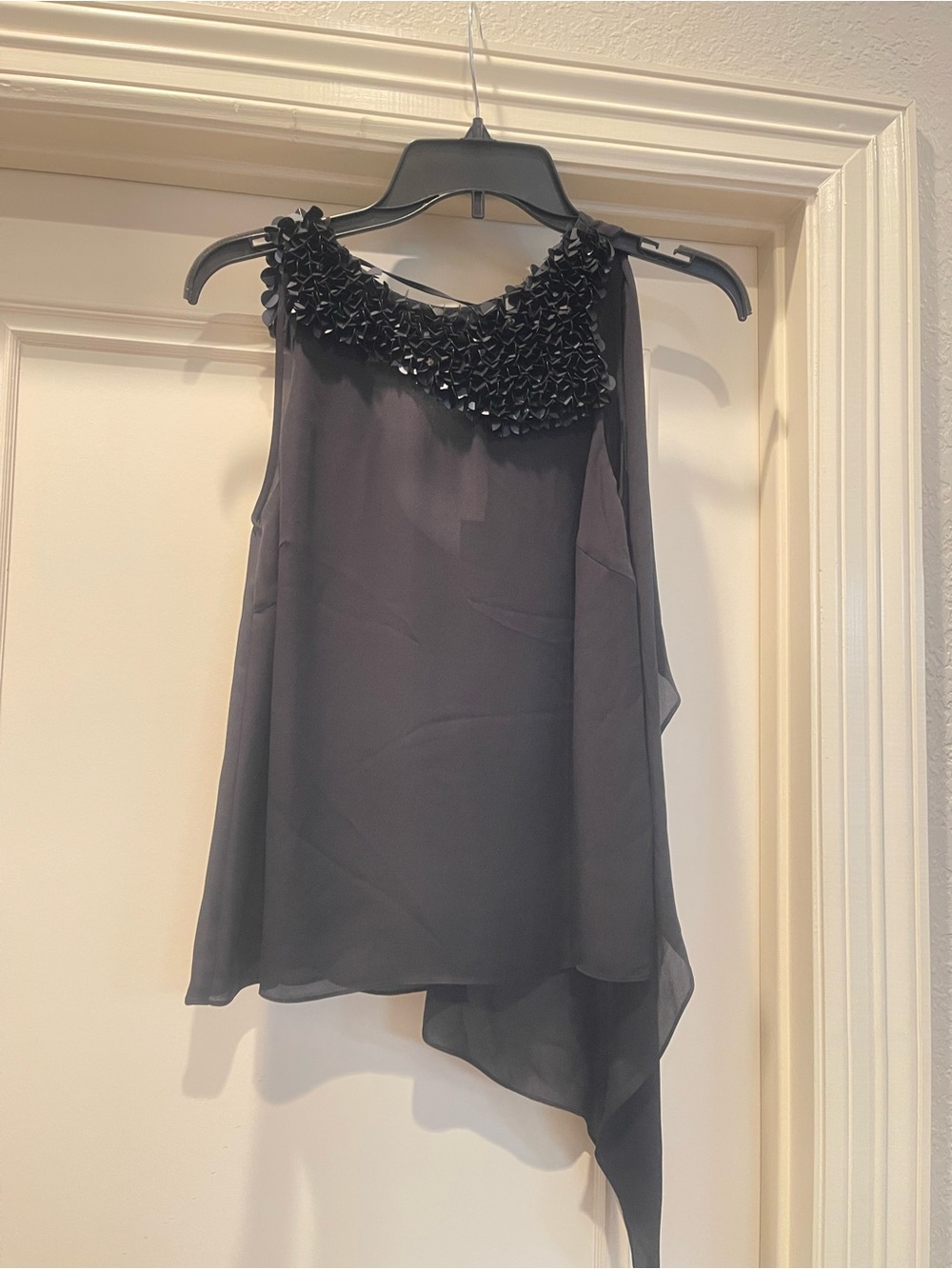 Halston Heritage Black Asymmetric Sleeveless Camisole